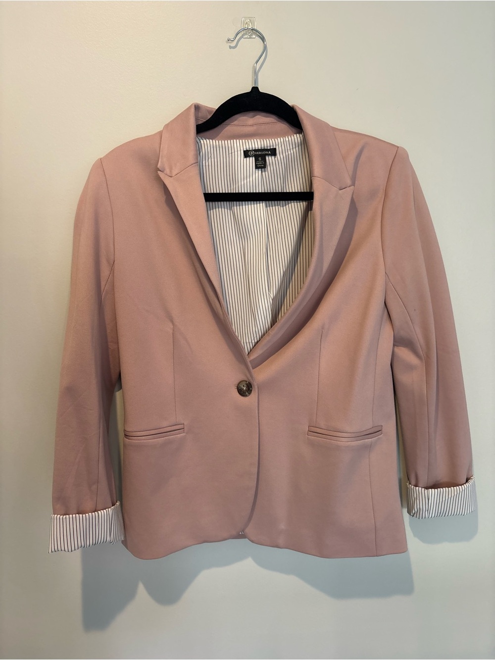 Blush Pink Single-Button Blazer